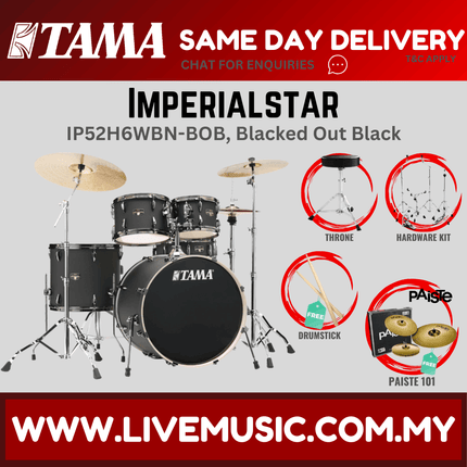 Tama Imperial Star Drum Set with Drum Throne, Imperialstar With Paiste101 Cymbal Set ( IP52H6W )