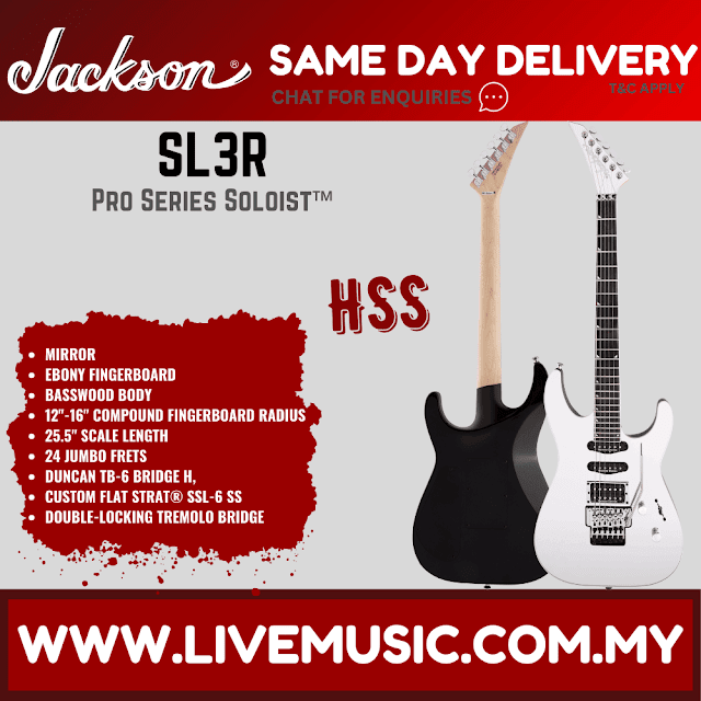 Jackson Pro Soloist SL3R MAH Electric Guitar, Ebony FB, Mirror