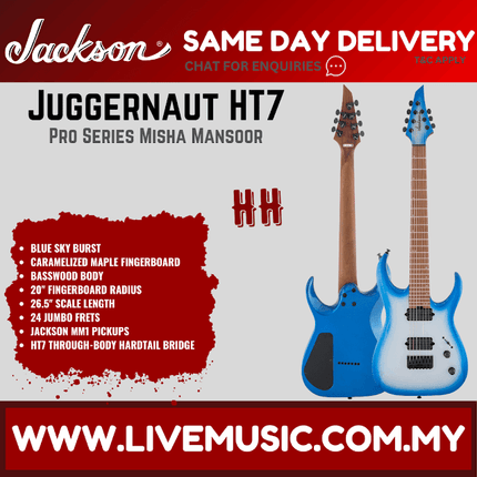 Jackson Pro Series Signature Misha Mansoor Juggernaut HT7 Electric Guitar - Blue Sky Burst (HT-7/HT 7)
