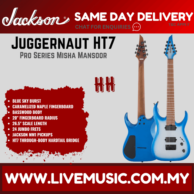 Jackson Pro Series Signature Misha Mansoor Juggernaut HT7 Electric Guitar - Blue Sky Burst (HT-7/HT 7)