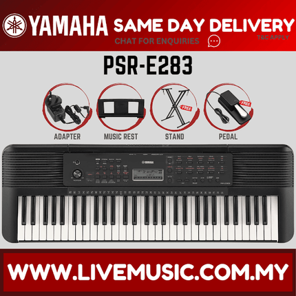 Yamaha PSR-E283 61-Keys Keyboard w/Keyboard Bag, Keyboard Stand, Sustain Pedal ( PSR E283 PSRE283 ) Replacement PSR E273