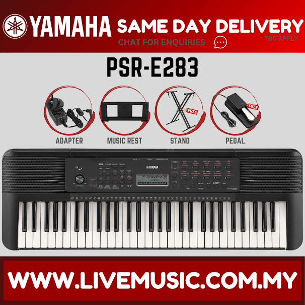 Yamaha PSR-E283 61-Keys Keyboard w/Keyboard Bag, Keyboard Stand, Sustain Pedal ( PSR E283 PSRE283 ) Replacement PSR E273
