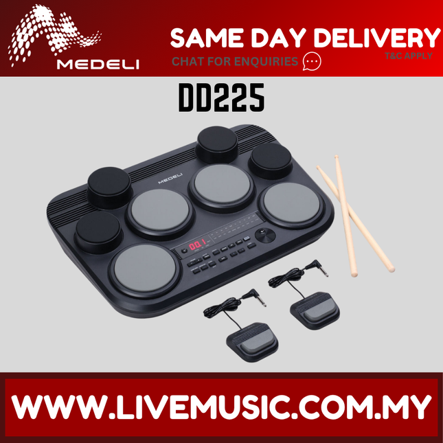 Medeli DD225 8 Pads Portable Tabletop Electric Drum with USB and Built In Speaker ( DD-225 DD 225 )