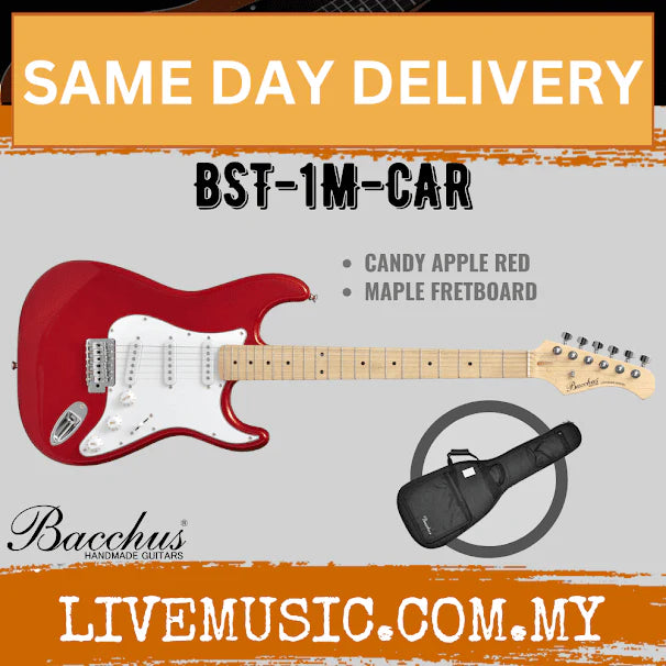 Bacchus BST-1M Electric Guitar, Maple Fretboard - Candy Apple Red (BST1M/BST-1M)