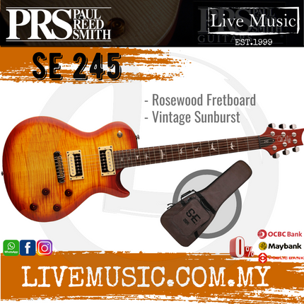 PRS SE 245 Electric Guitar with Bag - Vintage Sunburst (SE-245/SE245)