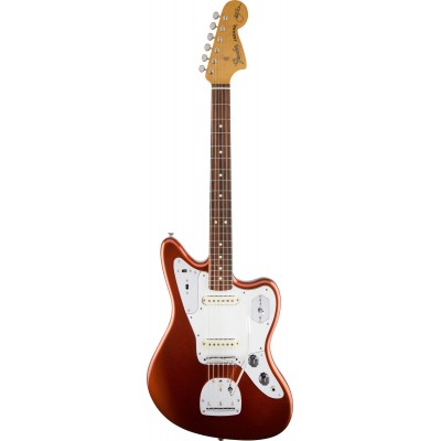 Fender Artist Johnny Marr Jaguar Electric Guitar, RW FB, Olympic White / Metallic KO-Metallic KO