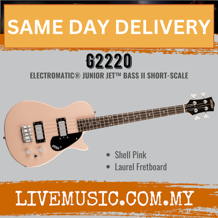 Gretsch G2220 Electromatic Junior Jet Bass II Short-Scale Bass Guitar, Shell Pink