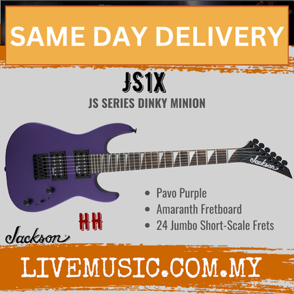 Jackson JS1X JS Series Dinky Minion Electric Guitar, Amaranth Fretboard - Pavo Purple (JS1x/JS 1X)