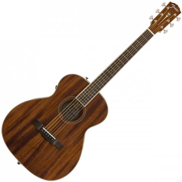 Fender PM-TE Travel All-Mahogany Acoustic Guitar with Case - Natural