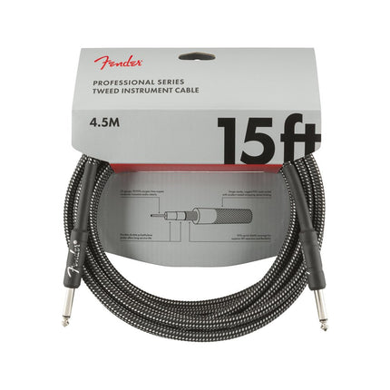 Fender Professional Series Instrument Cable, 15ft - Grey Tweed