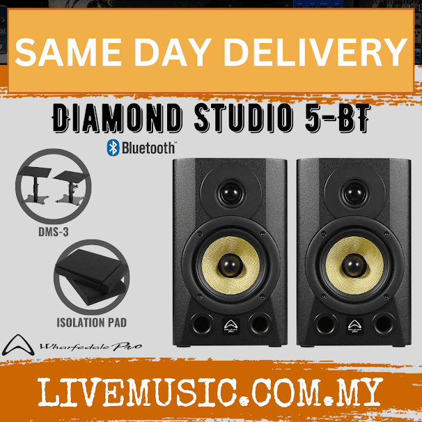 WHARFEDALE PRO Diamond Studio 5" Active Studio Monitor Bluetooth Speaker With Speaker Stand - Each / Pair (DIAMOND STUDIO-5BT)