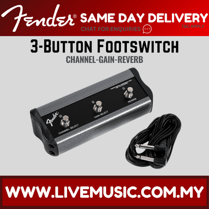 Fender 3-Button Amplifier Footswitch, Channel/Gain/Reverb