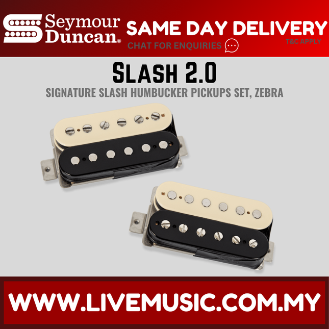 Seymour Duncan APH-2S Alnico II Pro Slash Pickup Set - Zebra/Reverse Zebra