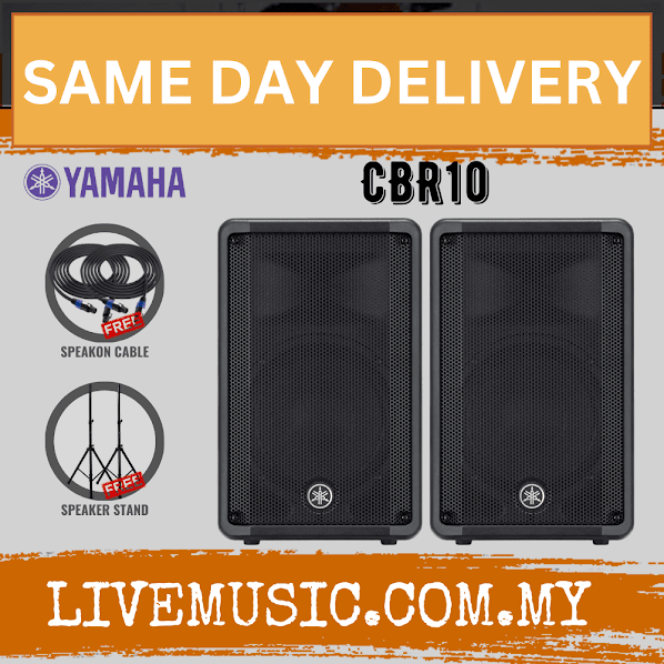 Yamaha CBR10 700-Watt 10 inch Passive Speaker w/Speaker Stand - Pair ( CBR-10 / CBR 10 )