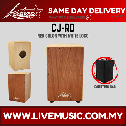 Kadenza Cajon CJ-AS CJ-BL CJ-BW CJ-RD CJ-ZB w/Carry Bag and White Logo - ( CJAS CJBL CJBW CJRD CJZB )