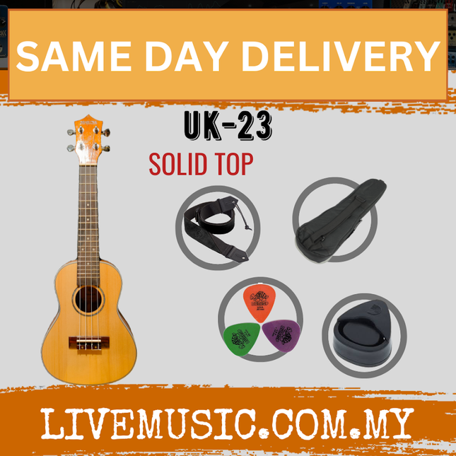 MAKOA UK-23 23 inch Concert Ukulele Guitar with Bag, Strap, Pick and Pick Holder - Natural (UK23)