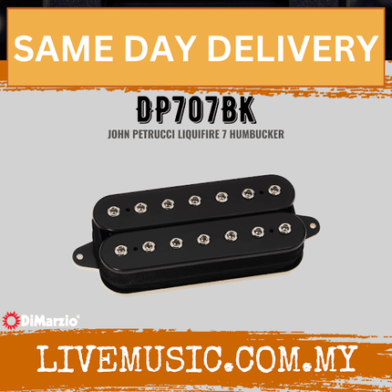 DiMarzio DP707BK LiquiFire 7 Humbucker Guitar Pickup - Black (DP-707BK/DP 707BK)