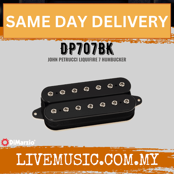 DiMarzio DP707BK LiquiFire 7 Humbucker Guitar Pickup - Black (DP-707BK/DP 707BK)