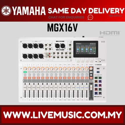 Yamaha MGX16V 22-Channel Digital Mixing Console with Video Interface - White ( MGX-16V MGX 16V )