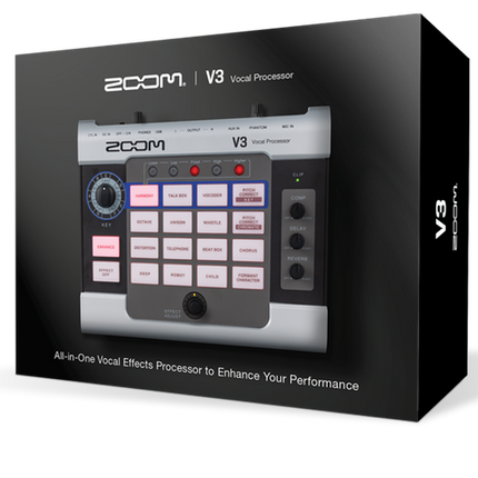 Zoom V3 Multi Effects Vocal Processor And USB Audio Interface With 1 XLR Input And Phantom Power (V 3/V-3)