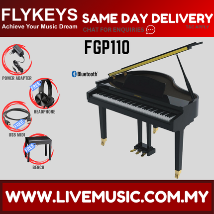 Flykeys FGP110 88-Key Digital Electric Grand Piano w/Piano Bench And Headphone ( FGP-110 / FGP 110 )