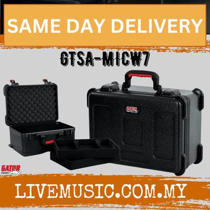 Gator GTSA-MICW7 TSA ATA Molded Microphone Case for 7 Wireless Mic Systems and Accessories (GTSA MICW7/GTSAMICW7)