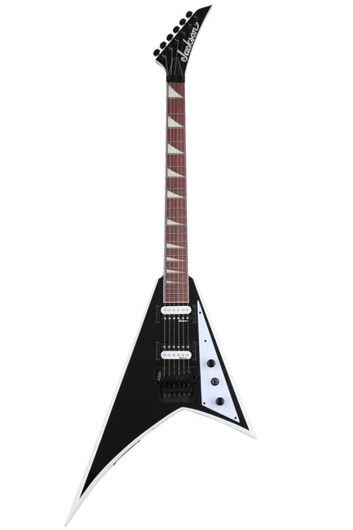 Jackson JS32 Rhoads - JS Series Electric Guitar Amaranth Fretboard - Black with White Stripes (JS-32/JS 32)