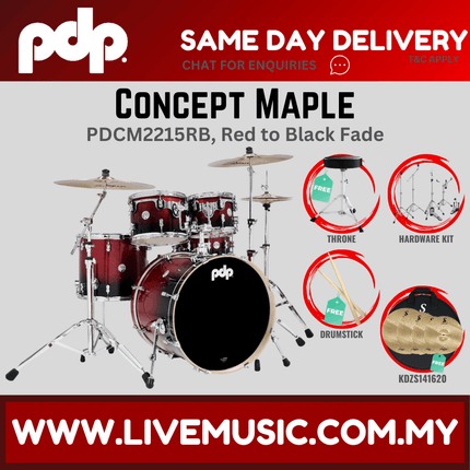 PDP by DW CM5 Concept Maple Shell Pack - 5-piece With KDZS141620 Silent Cymbal Set ( PDCM2215 )