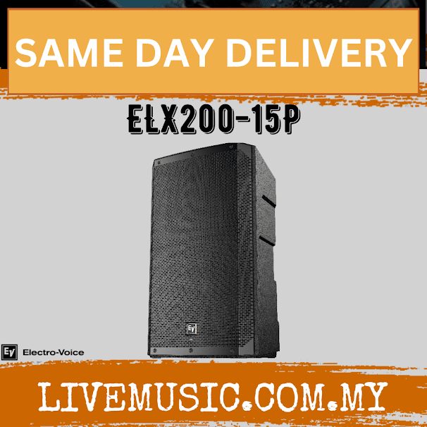 EV Electro-Voice ELX200-15P 1200W 15" Powered Speaker With Speaker Stand And Cable - Each (ELX200 15P ELX20015P)