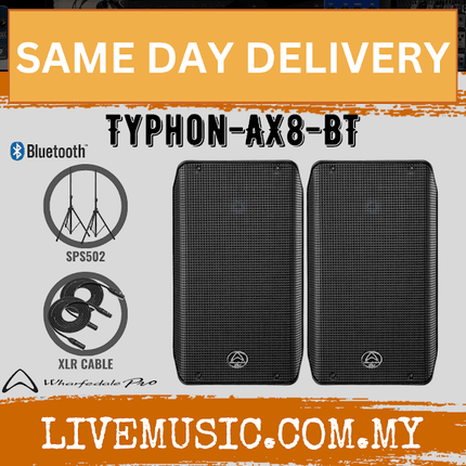 WHARFEDALE PRO TYPHON-AX8BT Series 720 Watts RMS8" 2-Way Loudspeaker with Bluetooth - Each / Pair (AX8-BT  AX8 BT)