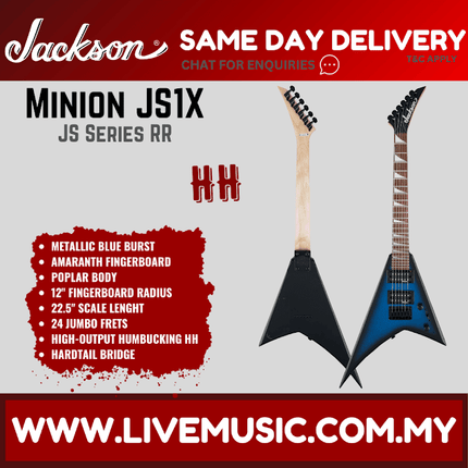 Jackson JS1X - JS Series RR Minion Electric Guitar - Metallic Blue Burst (JS1x/JS 1X)