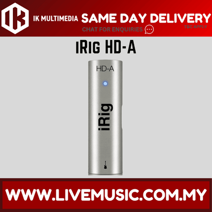 IK Multimedia iRig HD-A Digital Guitar Interface For Samsung Android ( HDA )