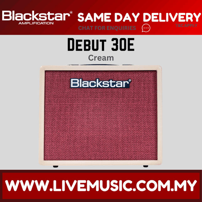 Blackstar Debut 30E 1×10 inch 30-watt Combo Amp with Effects – Cream