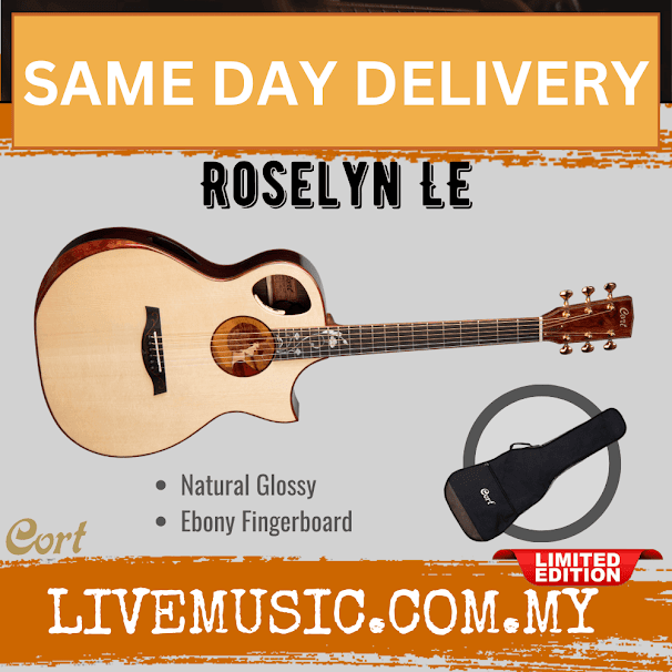 Cort Roselyn LE Limited Edition Acoustic-Electric Guitar with Bag - Natural Glossy (RoselynLE/Roselyn-LE)