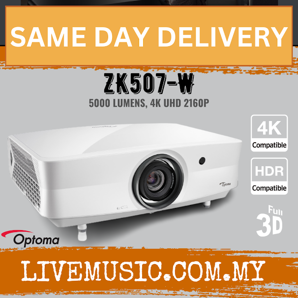 Optoma ZK507-W 4K UHD High Brightness Laser Projector ( ZK507 W / ZK507W )