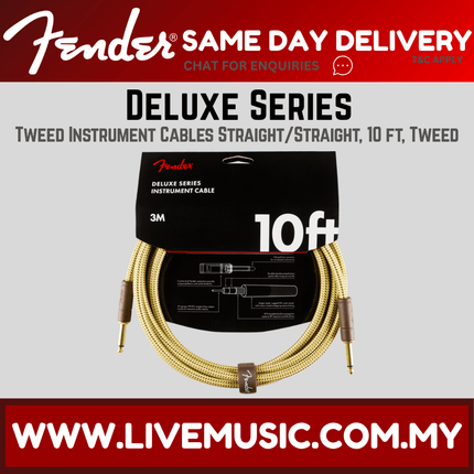 Fender Deluxe Series Instrument Cable, 10ft - Tweed