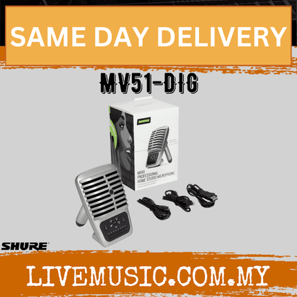 Shure MV51-DIG Digital Large-Diaphragm Condenser Microphone ( MV51DIG MV 51 DIG )