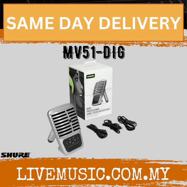 Shure MV51-DIG Digital Large-Diaphragm Condenser Microphone ( MV51DIG MV 51 DIG )