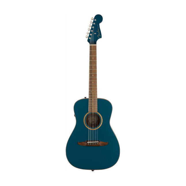 Cosmic turquoise acoustic-electric guitar, small-bodied Malibu Classic front view
