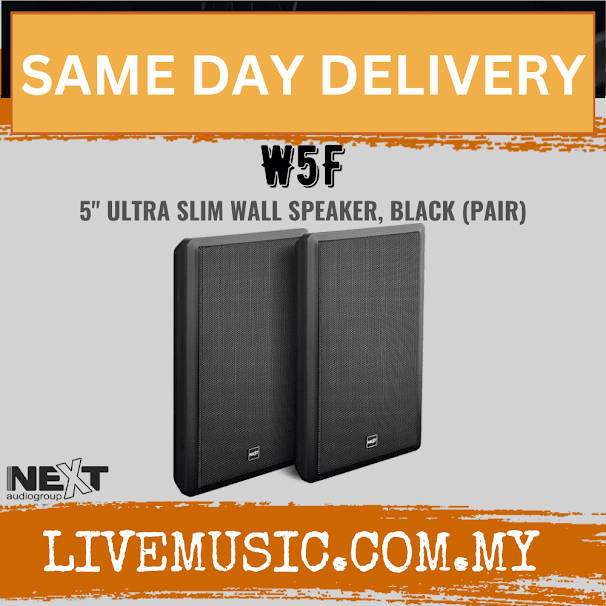 Next Audio W5F 5" Ultra Slim Wall Speaker, White / Black - Pair ( W-5F / W 5F )