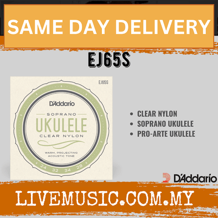 D'Addario EJ65S Pro-Arte Custom Extruded Ukulele Strings - .024-.034 Soprano (EJ-65S/DAddario)