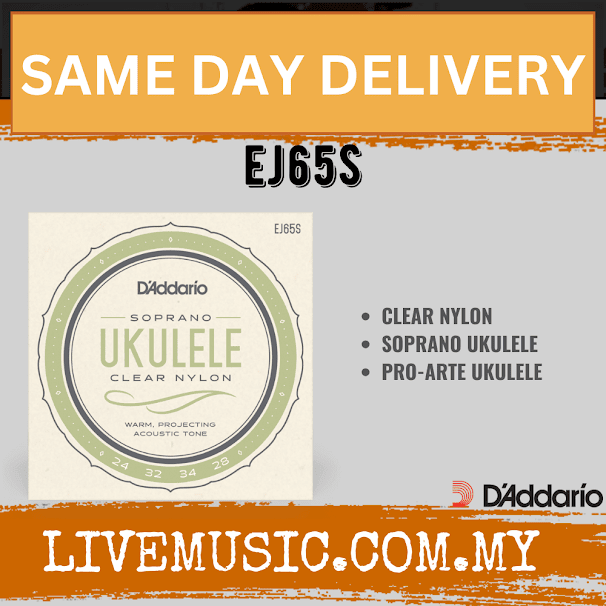 D'Addario EJ65S Pro-Arte Custom Extruded Ukulele Strings - .024-.034 Soprano (EJ-65S/DAddario)