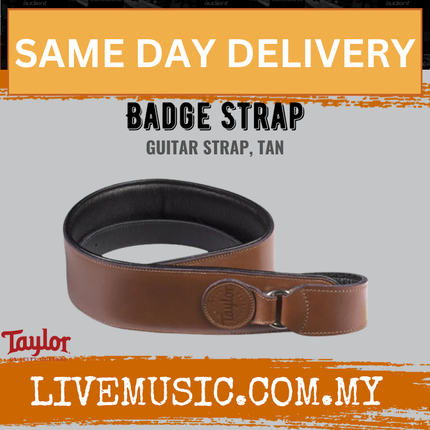 Taylor Badge Guitar Strap, Tan