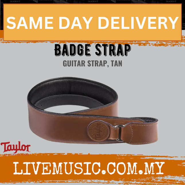 Taylor Badge Guitar Strap, Tan