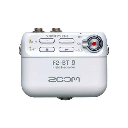 Zoom F2-BT Field Recorder With Lavalier Microphone And Bluetooth Control With LMF-2 Lavalier Mic - White (F2 BT/F2BT)
