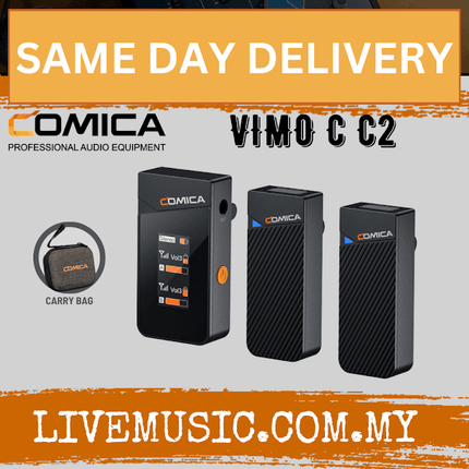 Comica Audio Vimo C C2 2.4G Dual- channel Mini Wireless Microphone  With Charging Case (VIMOCC2)