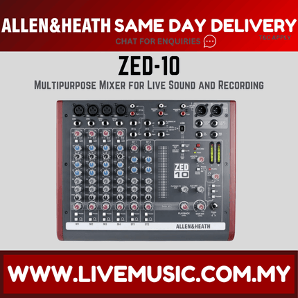 Allen & Heath ZED-10 Mixer with USB ( ZED10 / ZED 10 )