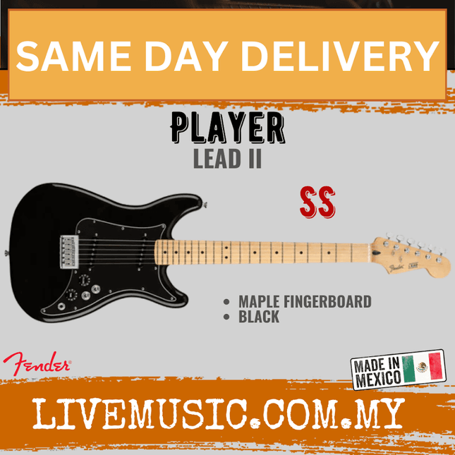 Fender Player Lead II Electric Guitar, Maple Fretboard - Black