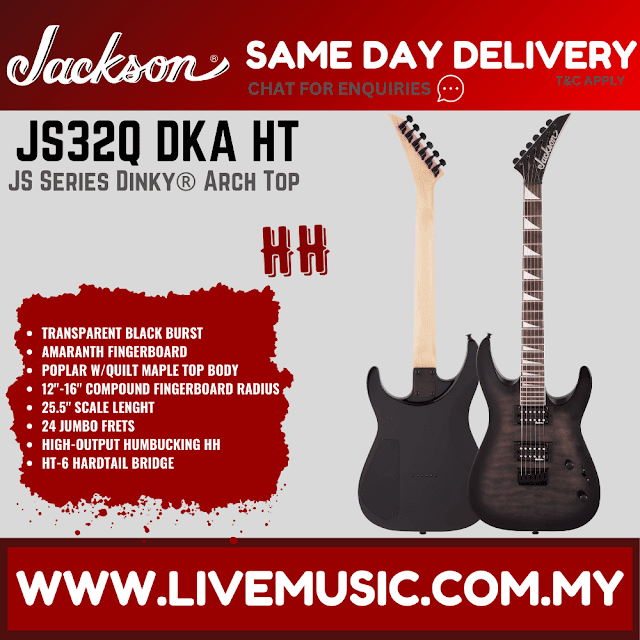 Jackson JS Series Dinky Arch Top JS32Q DKA HT Electric Guitar, Amaranth FB ( JS32Q DKAHT )