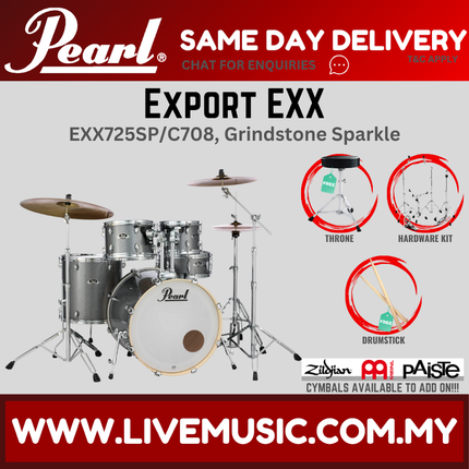 Pearl Export EXX 5-Piece Drum Set with Hardware, Drumstick & Throne ( NO CYMBAL ) ( EXX725SP/C )